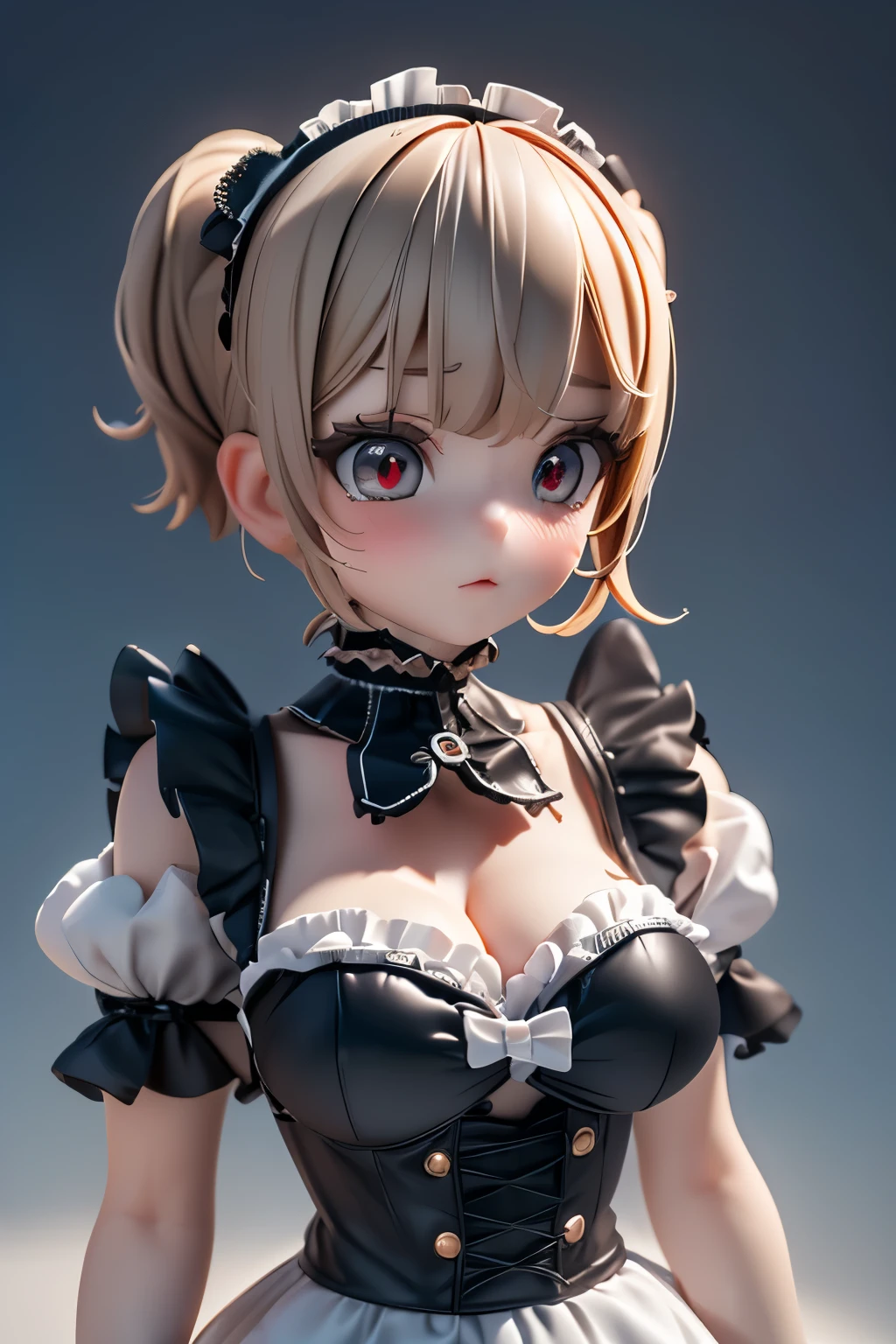 /※Mechanical heart※/,(((robot repair shop))),( A woman with a mechanical body wearing lace Gothic Lolita fashion:1.3),( Receiving body maintenance:1.3),(create a messy costume and hair with a motion blur effect:1.3),(((accentuates bust))), (dynamic angles),(( Shiny silver and orange inner colored short hair), Real Shadow,Extremely delicate and beautiful hair,uses shadows to project the target three-dimensionally,complicated details,ultra-high resolution output image,(((3D Images:1.3))),(image mode Ultra HD)