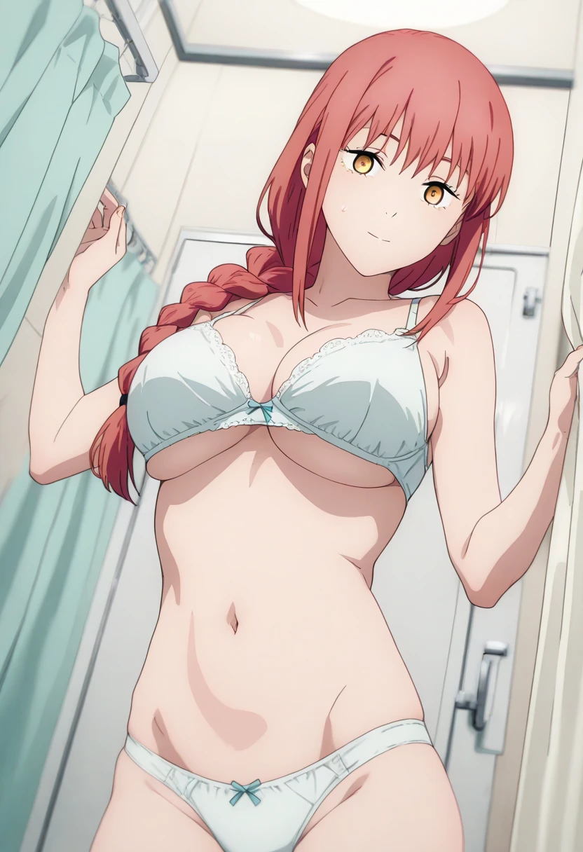 ((masutepiece, Best Quality, High resolution, anime screen cap, anime colours, in 8K, anime keyvisual)):1.5, Asuna, 1girl in, Cute, blush, (long orange hair:1.5), 14years, (Oversized large sagging ???????:1.5), cleavage, ((White Micro ??????:1.5, Thin fabric)), Navel Ejection, Lower your arms, Upper body, ‎Classroom, ((Perfect ???????, beautifull detailed face, Beautiful detailed eyes, beautiful detailed hair, Beautiful detailed body)), thick outline, Beautiful outlines, black outlines