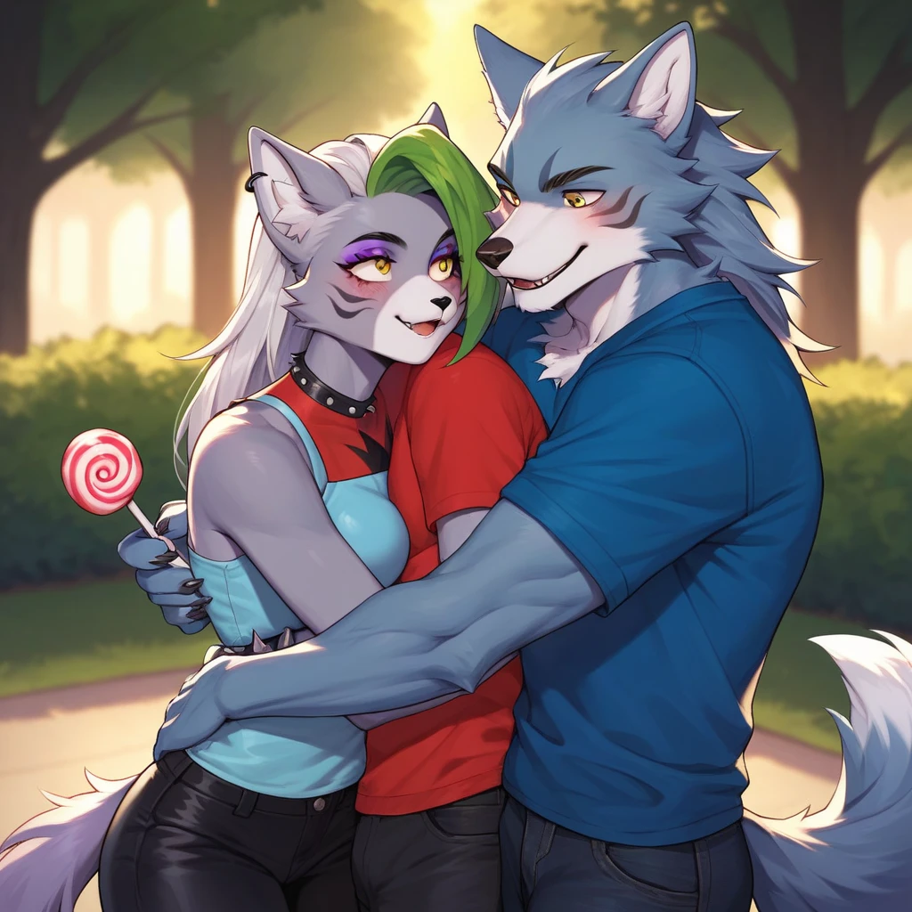 por Kenket, Tran Ross, Ruan Jia, Zaush, Foxovh, por Zackary911, por hyattlen, por teranen, por Fumiko, por Pixelsketcher, Direction: Bayard Wu, Direction: Thomas Benjamin Kennington, por Einshelm, por Kilinah, por Coffeesoda, por hioshiru, por fluff-kevlar, por r-mk, por Dimwitdog, peludo, Nazuna_Hiwatashi nazuna hiwatashi  she is wearing a sexy sleeveless dress while kissing a very handsome boy male wolf half body eyes closed, , downward dog position, show both individuals, , hard core ,  all over,  in , 