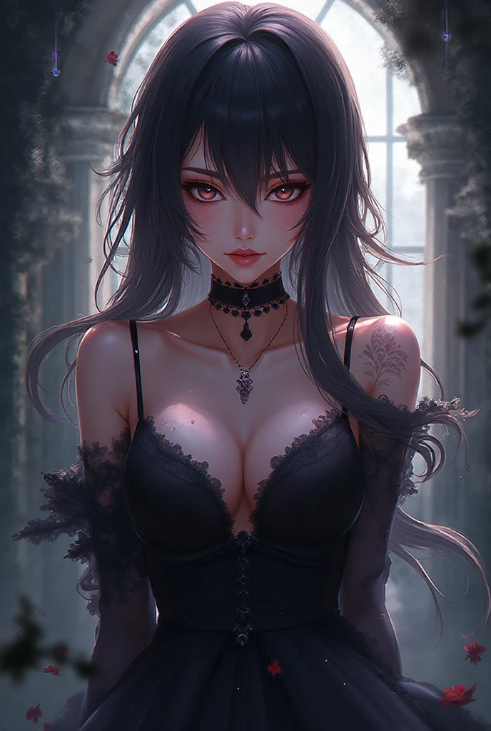 masterpiece, best quality, 1girl, mixing potions, dark moody lighting, glow, glowing, mysterious, mystical, magical, rim lighting, vampire,