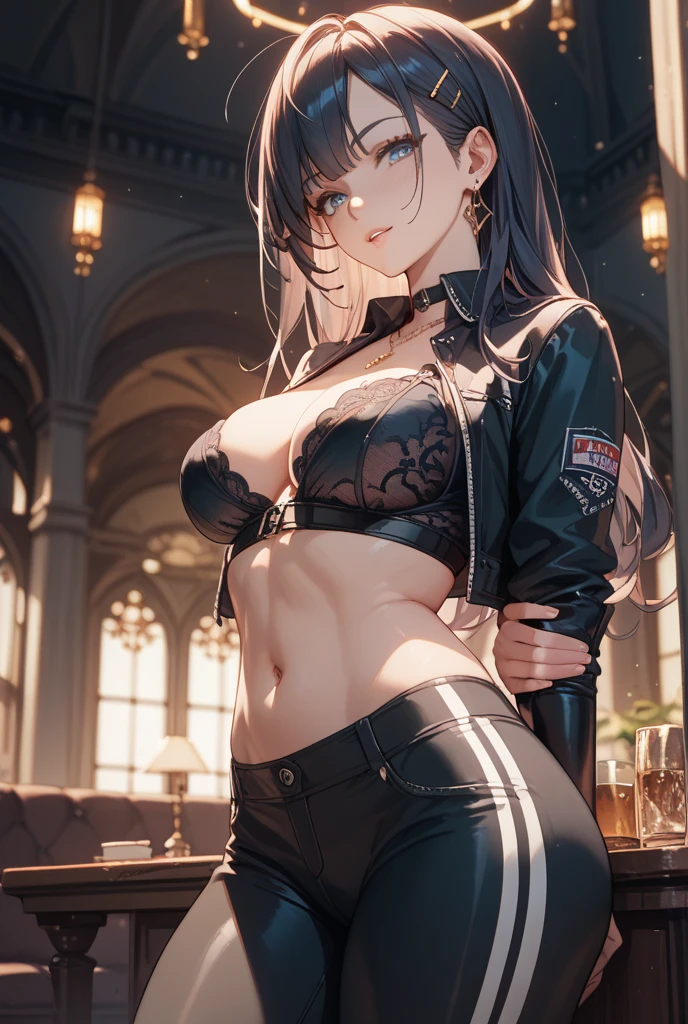 (best quality:1.6), (masterpiece:1.2), (realistic:1.4), taller slim woman, (hair over one eye:1.3), (mekakure:1.3), (tongue out:1.3), (show her tongue:1.3), (asymmetrical hair:1.1), (silver hair:1.2), (dark eye makeup:1.3), (Dark black eyeshadow:1.3), (handsome face:1.3), (brown skin:1.4), (tanned skin:1.4), (bronze skin:1.4), (mahogany colored skin:1.3), gorgeous eyes, stick out her tongue and open her mouth wide, toned abs, half-closed eyes, (:1.1), (knees up:1.2), (staring at me:1.2),  sadistic smile, arm to head, front , unbuttoned to the belly, confident expression, many piercings,  foot,  legs, luxurious bedroom, dynamic pose, cinematic angle, Detailed drawing, perfect , (High Resolution), (high detailed skin), ((top-quality)), ((High Definition)), high quality shadow, mostly cloudy sky, detailed background, ((Unbeatable masterpiece)), Maximum clarity and sharpness, Multi-layer Textures, Post-Processing, Anisotropic Filtering, octane render, two-tone lighting, professional photography, Realistic portrait, White balance, Long Exposure, Low ISO, 8K RAW, perfect hands, detailed fingers, Ray Tracing, Depth of Field, (((Photorealistic))), anatomically correct, (((Best Quality))), (((Super Detail))), (((UHD)))