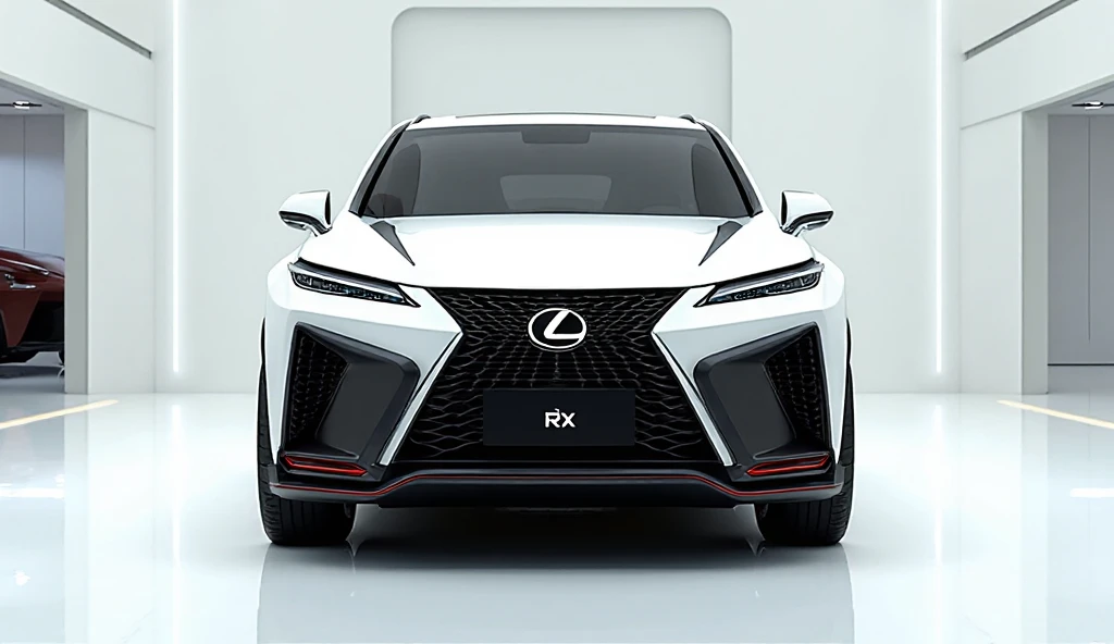 An ultra-realistic front bumper view photo of a modern 2025 Lexus Rx ...