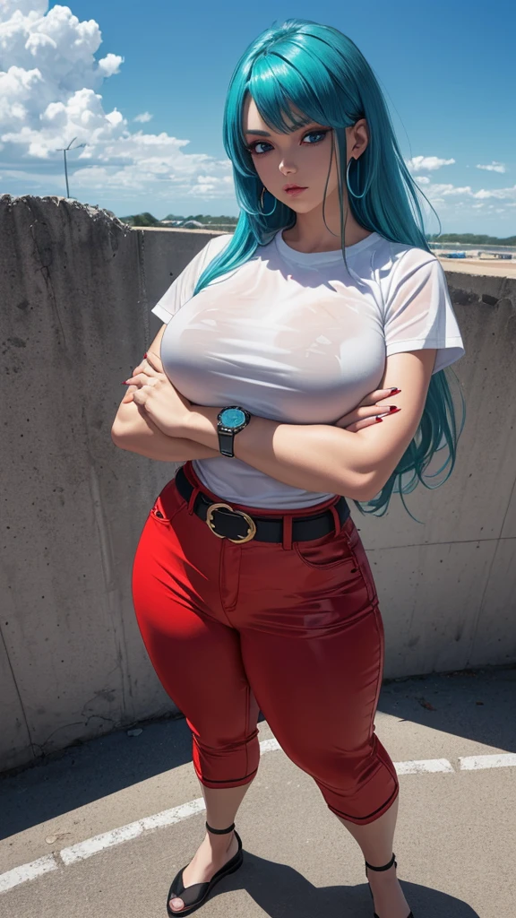 ((22-year-old Russian beauty、Beautie、Beautuful Women:1.8))、Overhead view angle、(Light blue hair、Very short:1.7)、((Skimpy white and black、Wearing a colorful rubber bodysuit such as white:1.9))、(Woman is smiling and having fun、sitting on、Legs spread、Dynamism:1.9)、((Background with、flod、a river、lake、capes:1.5)),((smile, evil smile:1.6)), Surrealism, high detail, Hyperrealism, film grain, tachi-e, sparkle, UHD, masterpiece, ccurate, anatomically correct, textured skin, super detail, high details, high quality, best quality, highres, 1080P, HD, 8k,(C-cup big breasts、Lower breast:1.8)、((Toned abs、Sexy belly、Constricted hips、toned buttocks:1.5))