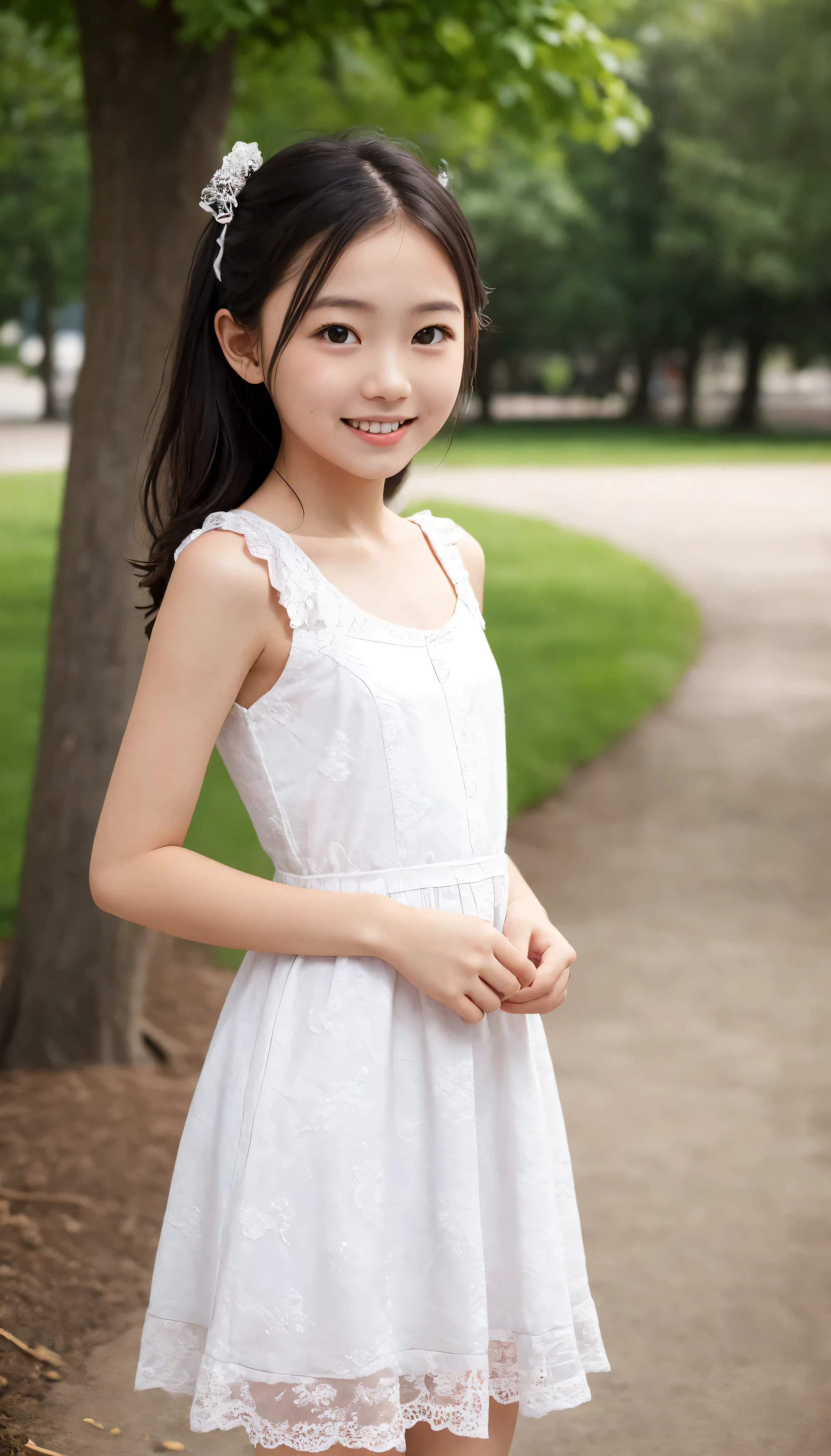 2 cute girls,((Highest Quality)),park where the nipples are almost visible,((Photo Quality)),(Slim:1.5),(detail),Tiny Chest,、 thin shoulders,perfect face,Tank Dress ,ruffle dress,(skinny:1.3),(smile:0.5)