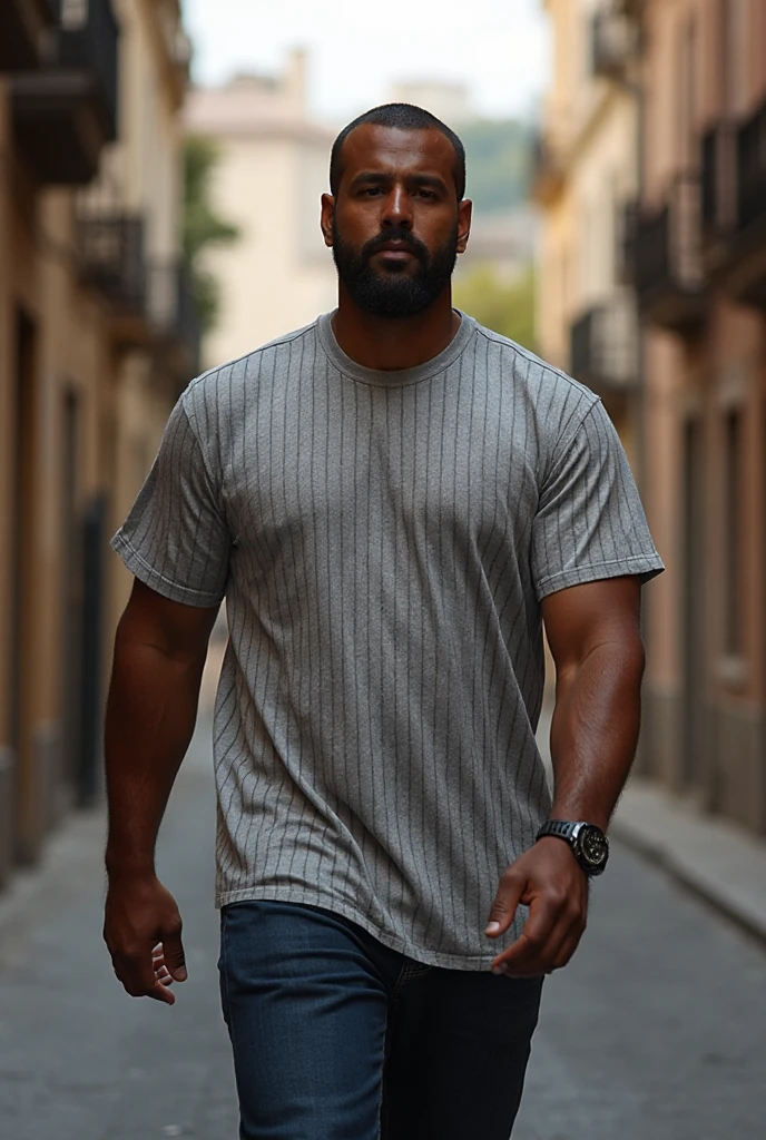 Homem gordo de 1,74m and 120kg wearing an American rapper style ribbon ...