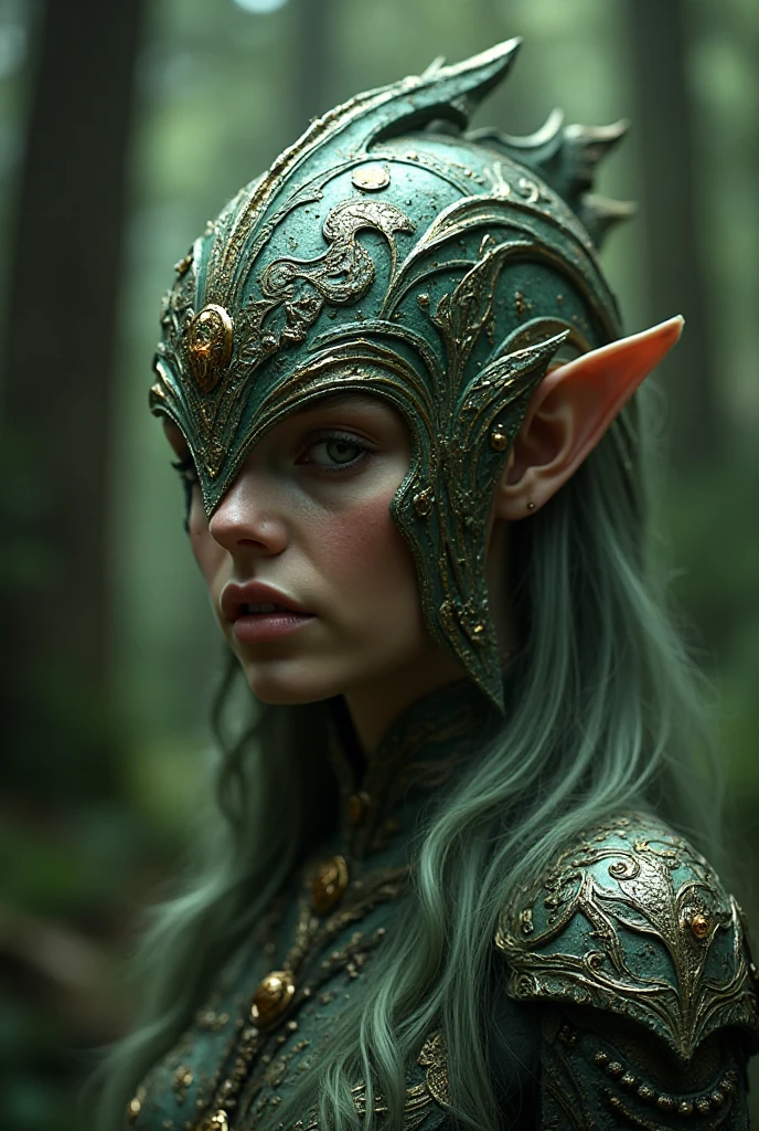 Marija. elf  full body portraits, fantasy art, detailed features, vibrant colors, magical lighting, three side view, 1 side potrait,2 side close, 3 side in the batlle, photo collage) film grain, detailed pores and wrinkles on the skin film grain, detailed pores and wrinkles on the skin, detailed elf village in backfround, full of stars sky, zentangle costume style, facing camera, front side, back side,