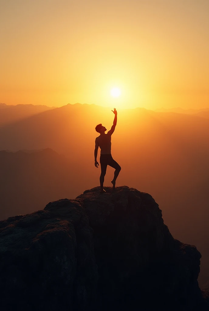 Dance silhouettes，at the summit，photography
