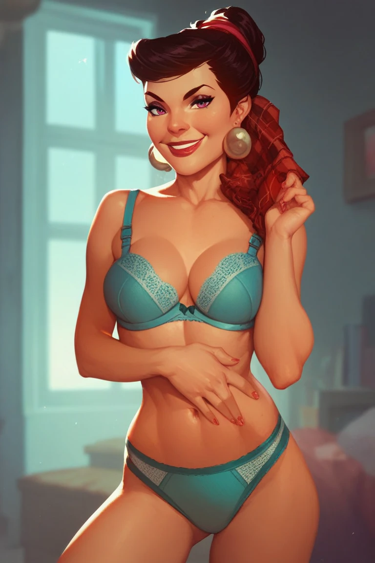 cartoon style:1.2), woman, Krista Allen, draw ART Artline, background a library with bookshelves, spanish woman, woman cartoon, ???? clothes , fearless and super brave girl , cartoon style illustration, cartoon art style, cartoon art style, digital illustration style, very detailed character design, cute detailed digital art, City fan art, portrait character design, linda digital illustration, High quality portrait, comic art, character design portrait, library background. Busty ??????????????? and very ???????????, perky ????, Cartoon style female character dressed in ???? lace lingerie and garter belt, Beautiful character pose in dynamic pose, with sheer stockings and beautiful ???????, well defined body, delicate and sensual, perfect hands, perfect fingers, full lips, long hair redhead, cartoon style, digital illustration, J. Scott Campbell style