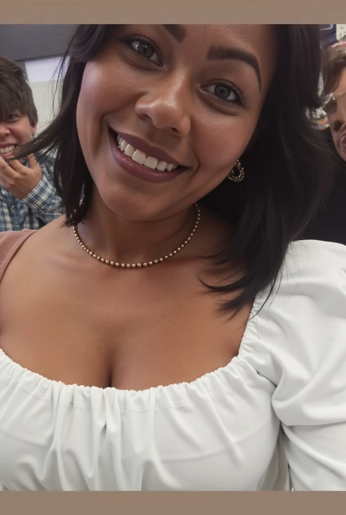 (best quality), (masterpiece:1.2), wide angle photo, group photo, 1 young teen secretary, 18 years old, face drenched with thick whhite liquid,  on her lips,  on her mouth, smiling wistfully, diverse ethnicities, divere hairstyles, indian, swedish, ebony, afro, blonde, happy faces, smiling, havey makeup, earings, necklace, jewelery, crowded office, morning, working place, crowd of people, formal suits, unbottoned shirts, open jacket,  neckline, hot large neckline, 16k, photorealistic, real photo, nikon d800