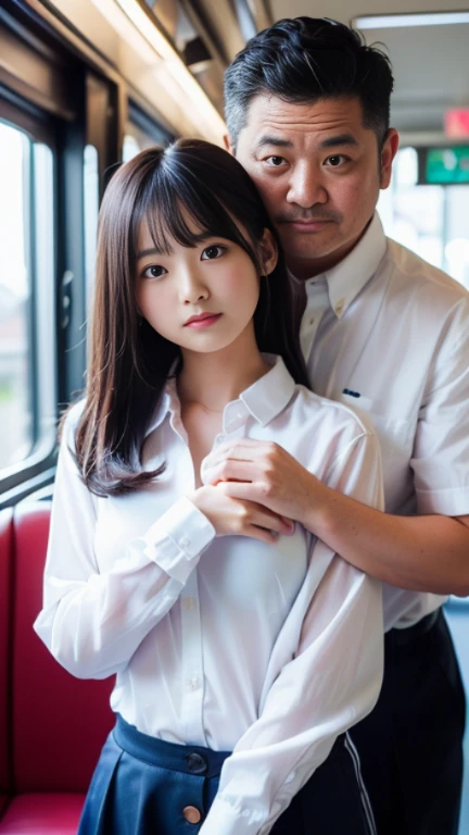 highest quality、4K quality、Man Attacking、Red-haired woman from a traditional Chinese imperial harem riding a man、Man touches woman's chest（1.8）、slender、Small face、16 years old、Open your mouth（1.7）、Tears（1.7）、Wet crotch（1.7）、 crotch