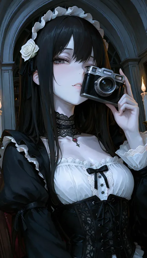 GOTH Dark Maid In Church Realistic