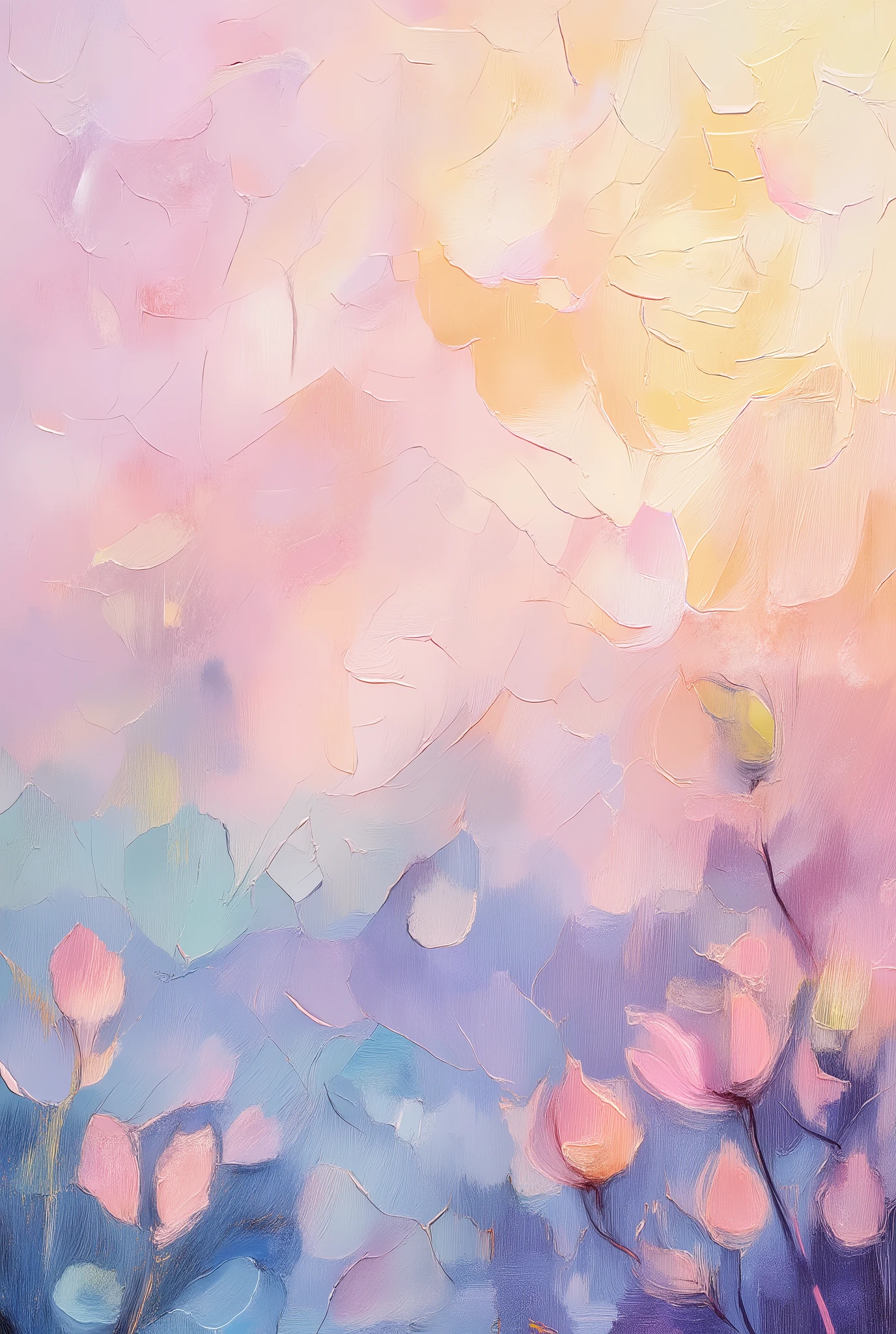 Ultra-high resolution, ultra-precise soft pastel gradient background. Pastel colors give a soft and calm feeling, so lavender, mint, pitch, light blue, beige, etc. are harmoniously mixed. Utilize gradation effects to ensure smooth connection of each color. = Adding soft texture or subtle geometric pattern to the background adds luxury to the background, rather than too intense pattern. It adds luxury to the background by giving subtle light reflection effect. Treating some of the gradations as if they reflect light can give a sophisticated impression. You can also add a little natural elements. A more delicate and gentle atmosphere can be created by placing blurry elements such as petals, leaves, or smoke in the background. Abstract watercolor-like texture, elegant and minimal, Kawaii and dreamlike atmosphere, 8K resolution, studio lighting simulation, cinematic softness perfect for UI background or digital art wallpaper.=Light Reflection Effect: It can give a subtle light reflection effect, adding a sense of luxury to the background. For example, if you treat some of the gradations as if they reflect light, they can give you a refined look.
Natural elements: You can also add a little bit of natural elements. For example, placing a little blurry element, such as petals, leaves, or smoke, in the background can create a more delicate and mellow atmosphere.