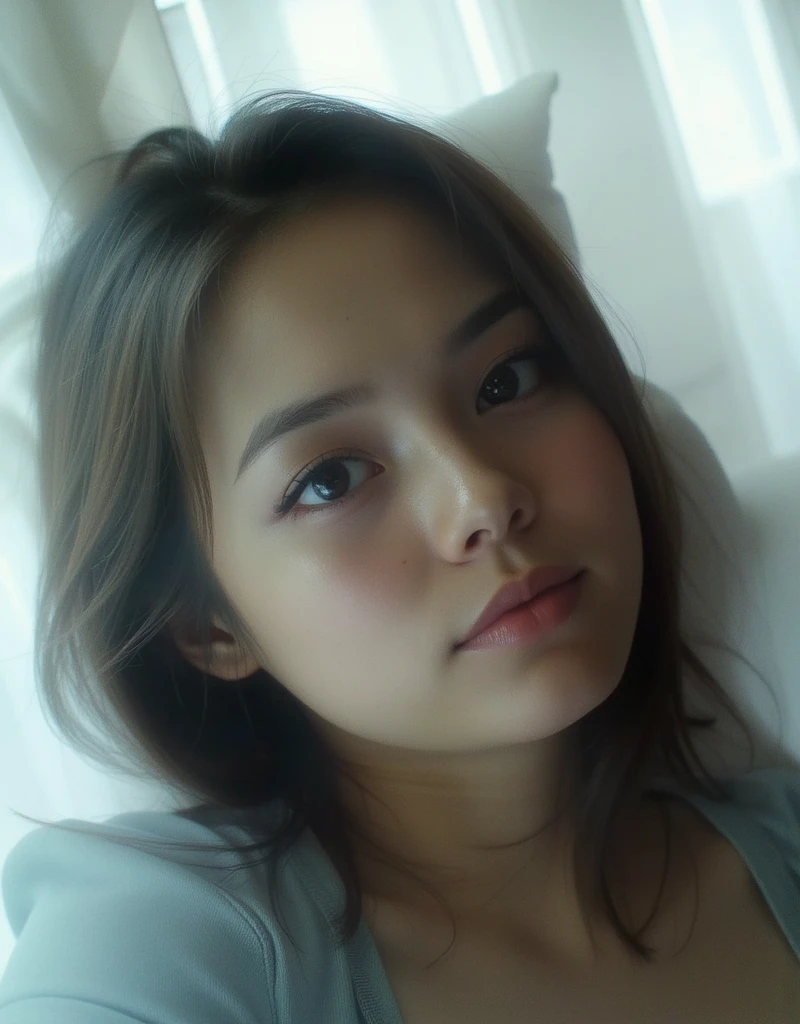 Young Indonesian ras mix padang and Chinese,oval face,big eyes, tin lips, noise like eropa people,long hair