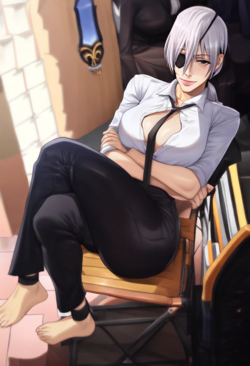 (masterpiece, best quality), 1man, musculous, short detailed hair, with brown eye, complex, (dress room), full bodyesbian, White baseball uniform, Open dark gray jacket, vivd colour,(depth of fields:1.2),(abs),Be red in the face，looking at viewert，A piano，spread their legs，