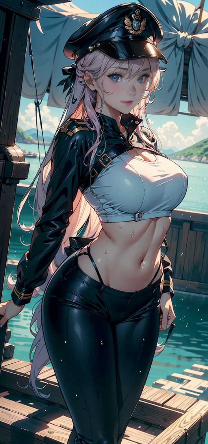 1womanl，3 years old，bit girl，Small loli，Raised ，Pornographic exposure， 独奏，Beauty contests，standing on your feet（Background with：the sea，snow mountains，warships，at winter season，Blizzarding，Big snowflakes）Snow-white skin，On warships， She has long blonde hair，Long hair flutters in the wind，Redlip，dynamicposes，seen from the front， hair straight， mostly cloudy sky，（（（tmasterpiece），（Very detailed CG unity 8K wallpaper），best qualtiy，cinmatic lighting，detailed back ground，beatiful detailed eyes，Bright pupils，（Very fine and beautiful），（Beautiful and detailed eye description），Blue eyes，Redlip，ultra - detailed，tmasterpiece，）），facing at camera，（The upper part of the body），A high resolution，ultra - detailed），revealing ， ，  Bulge，legs are open，sexyposture，Camel toes，Flushed complexion，Open-mouthed，frontage，Chinese astronauts，elementary student（Wearing：White transparent spacesuit， ， ）