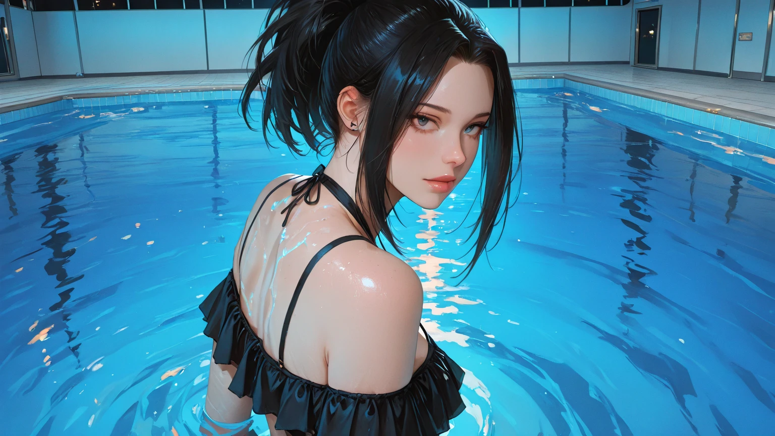 (masutepiece), (Best Quality),
 hyper detailed illustration，
beautiful artwork，1girl in，Solo，
korea high school girl，(cheerleader)，
(Loose sockini skirt，white leg warmers，
Big smile，Watch the dogs，Spring，light leaks，Leaning forward，From below，(Bokeh)，webtoon