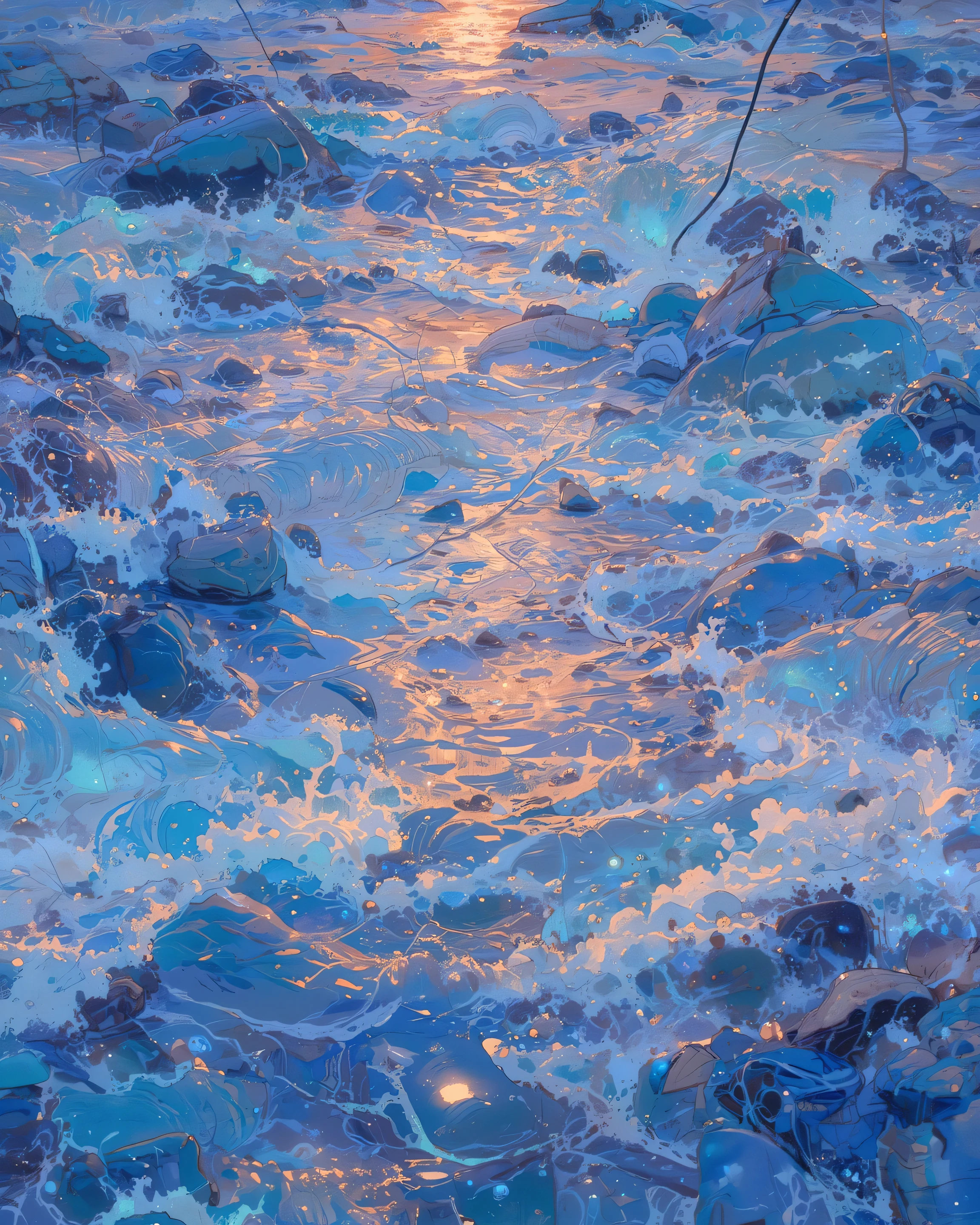 VibrantlySharp style.,clear look at waves and ripples in water