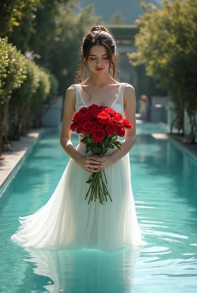 Create a beautiful bouquet of rosebuds that emanate beams of light