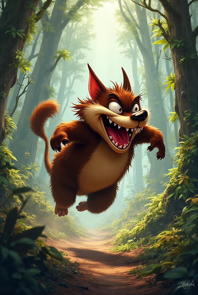 Cartoon image of a dog with a big mouth and tongue, Maskottchen-Illustration, Gnoll, huge angry rat, Schreckgespenst, demon-fang Gnoll, raging Schreckgespenst, Ein Minotaurus-Wolf, Frettchenkrieger, Schreckgespenst ranger, Ein Dingo-Maskottchen, Meister Splitter, Offizielle Charakter-Illustration, portrait of a Gnoll, Warwick Heiliger
