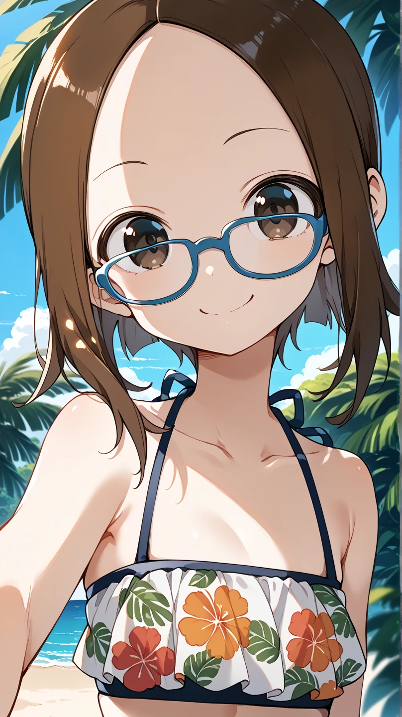 masutepiece, best_quality, 1girl in, Solo, Fiobacterium, Round eyewear, hat, Baseball Cap, The ??????, dense woods, River, playing in the water