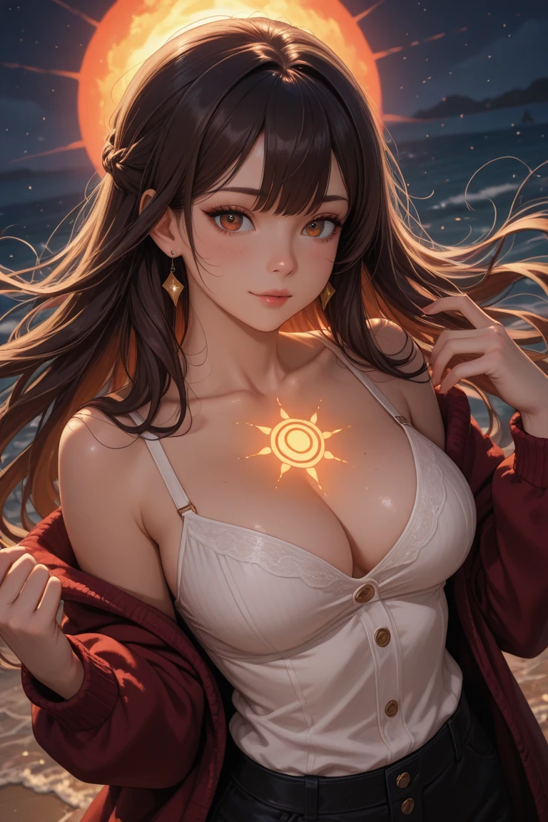 1girl, street normal tigth clothes, magical powers on her hands, , with demons