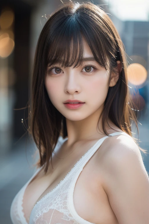 masterpiece, highest quality, 8K, 24 years, 20s, RAW photo, confused, award winning portrait, smile, smile, alone, idol face, 美new, very pretty, cute, japanese woman,female idol, round big eyes, small nostrils, light makeup, big round eyes, tight waist, Biolace, delicate girl, light blue knit shirt、Upper body, Digital single-lens reflex camera, looking at the viewer, Frank, Sophisticated, like々new, thin arms, professional lighting, film grain, chromatic aberration, (detailed eyes and face:1.0), (Bokeh:1.1)、small ???????、小さな??????、綺麗な??????、slight bulge、slightly raised ???????、??????が透けている、Udder is sheer、white and transparent skin、??????