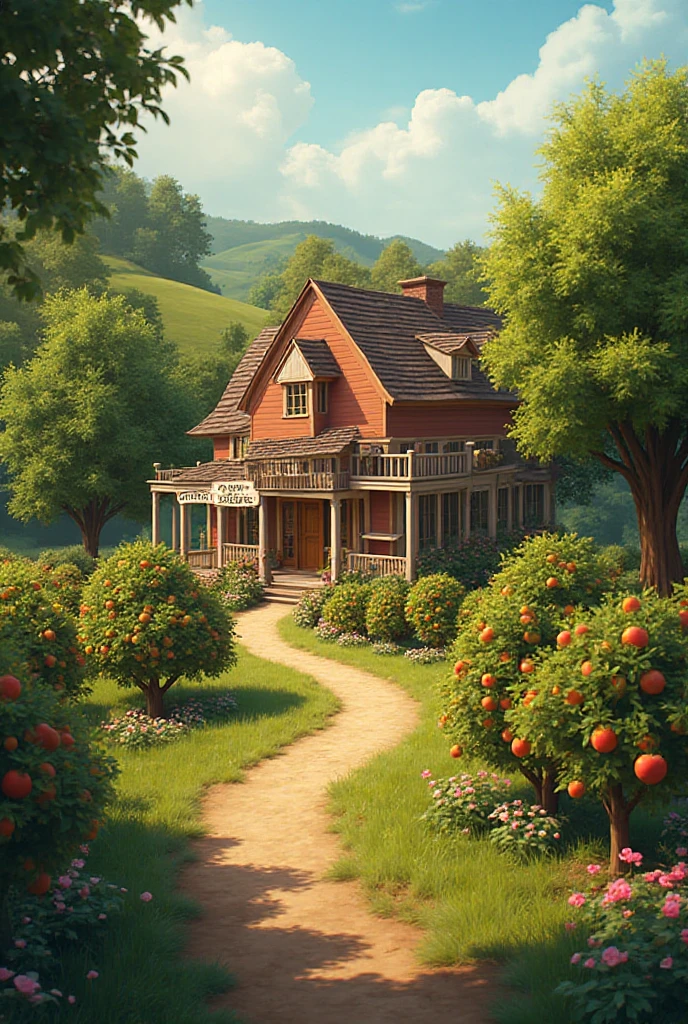 Build a house for me and put a garden with apple trees in front of it ...