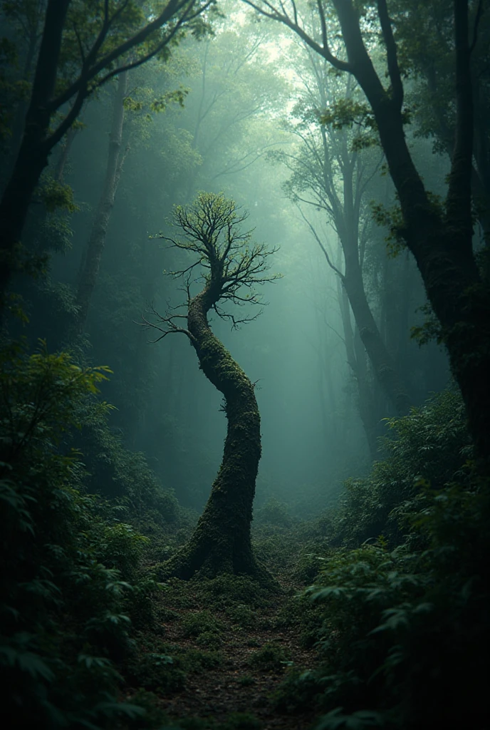Forest Without Path In this forest there is no trail, or path to exit, in the center of the ...