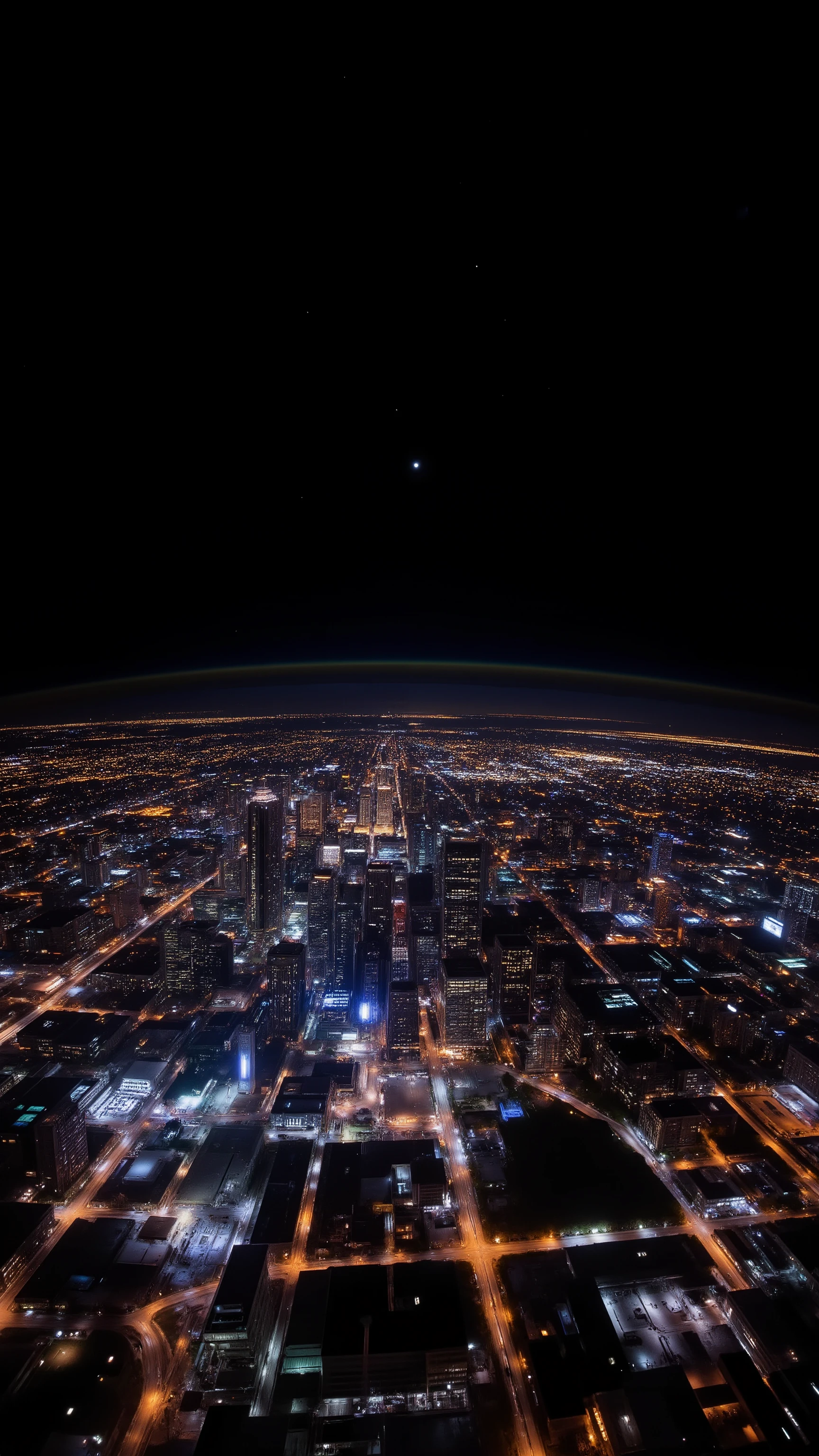 high-definition images、Night view of Dallas from space、outer space、View from the ISS window、Above400㎞、