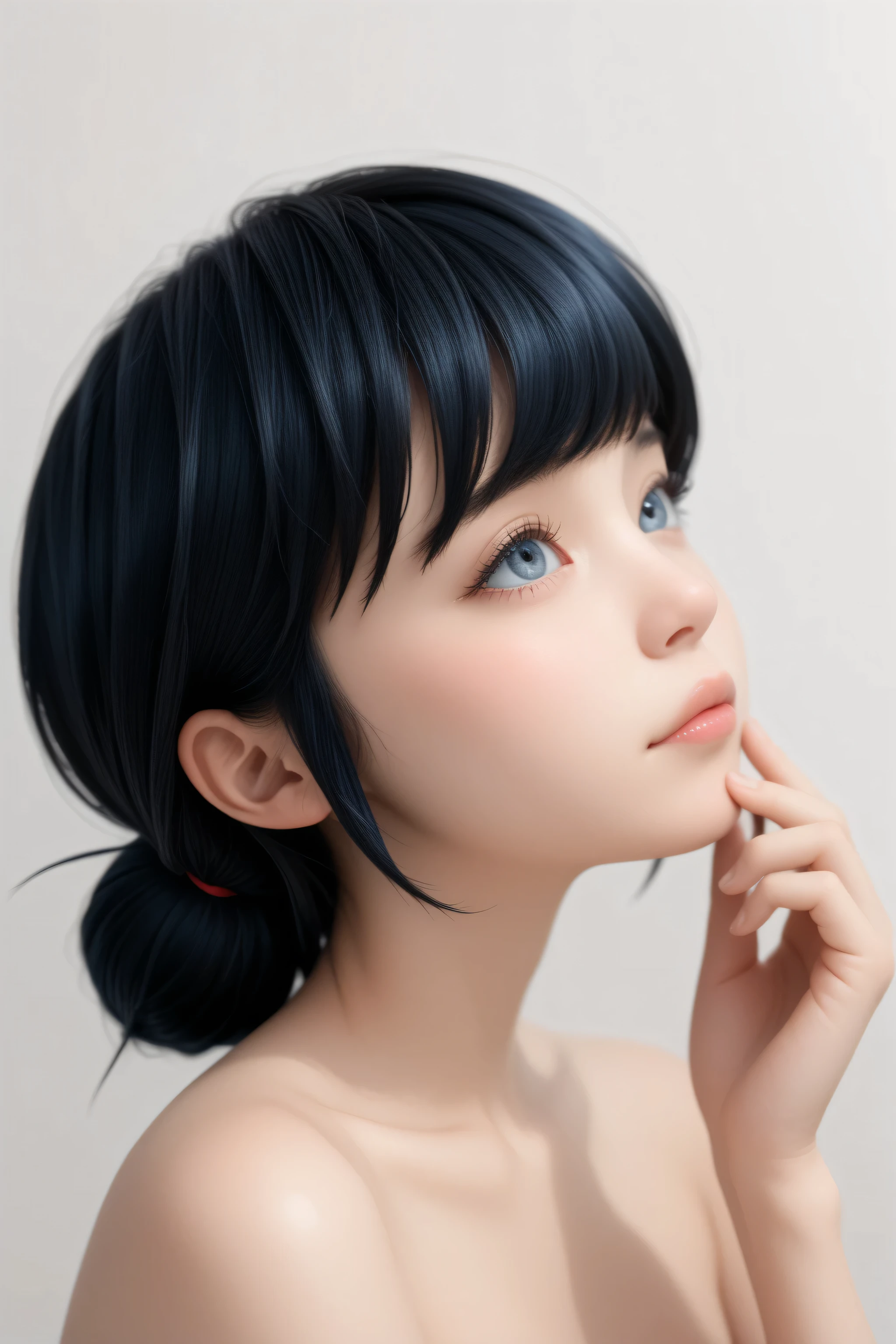 score_9, score_8_up, score_7_up , perfect anatomy、 high quality、 best image quality , 1girl, solo, Marinette, black hair, blue eyes, realistic