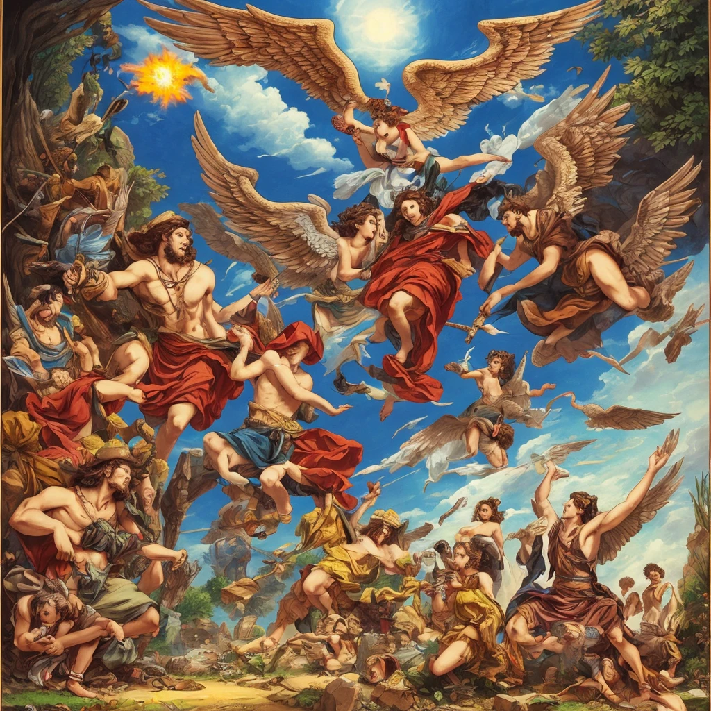 Image of the archangel Michael defeating the beast
