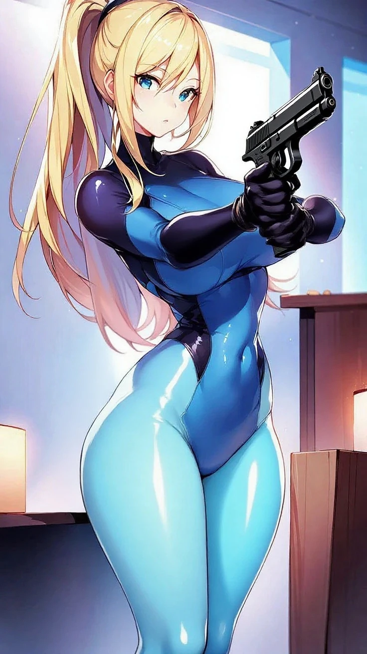 Beelstarmon_Digimon, blonde hair, ?????????????, red eyes, sidelocks, third eye, mask, muscular female, anatomically correct, mature female, best quality, masterpiece, high quality, high details, highres, HD, mature female, weapon, 1girl, solo, barefoot, ???, cable, ???????, feet, sitting, leotard, soles, looking_back, large_???????, looking_at_viewer, lips, black_leotard, toes, (shaded face:1.2), hollow eyes, mole, mask, third eye, red eyes, looking at viewer, (heavy breathing:1.2), smirk, upper teeth