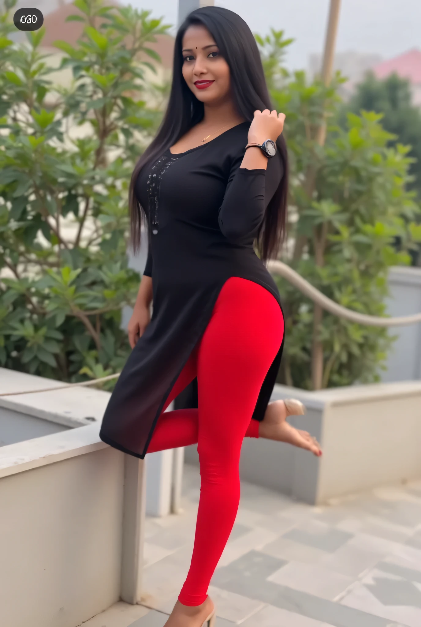 Meenakshi 25  year old  hot sexy  girl in kurti legging ,lipstick,long hair, glow skin,She is ready for change dress  in a sexy hot romantic vagina pose. Deep cleavage, leggings sexy hot tructure feet, big breast,side leg feet focus on sexy side posing feet  hot pose legging tight,indian hot side pose full image from head to leg Both side  wet black kurta and red legging  tight with panty lines