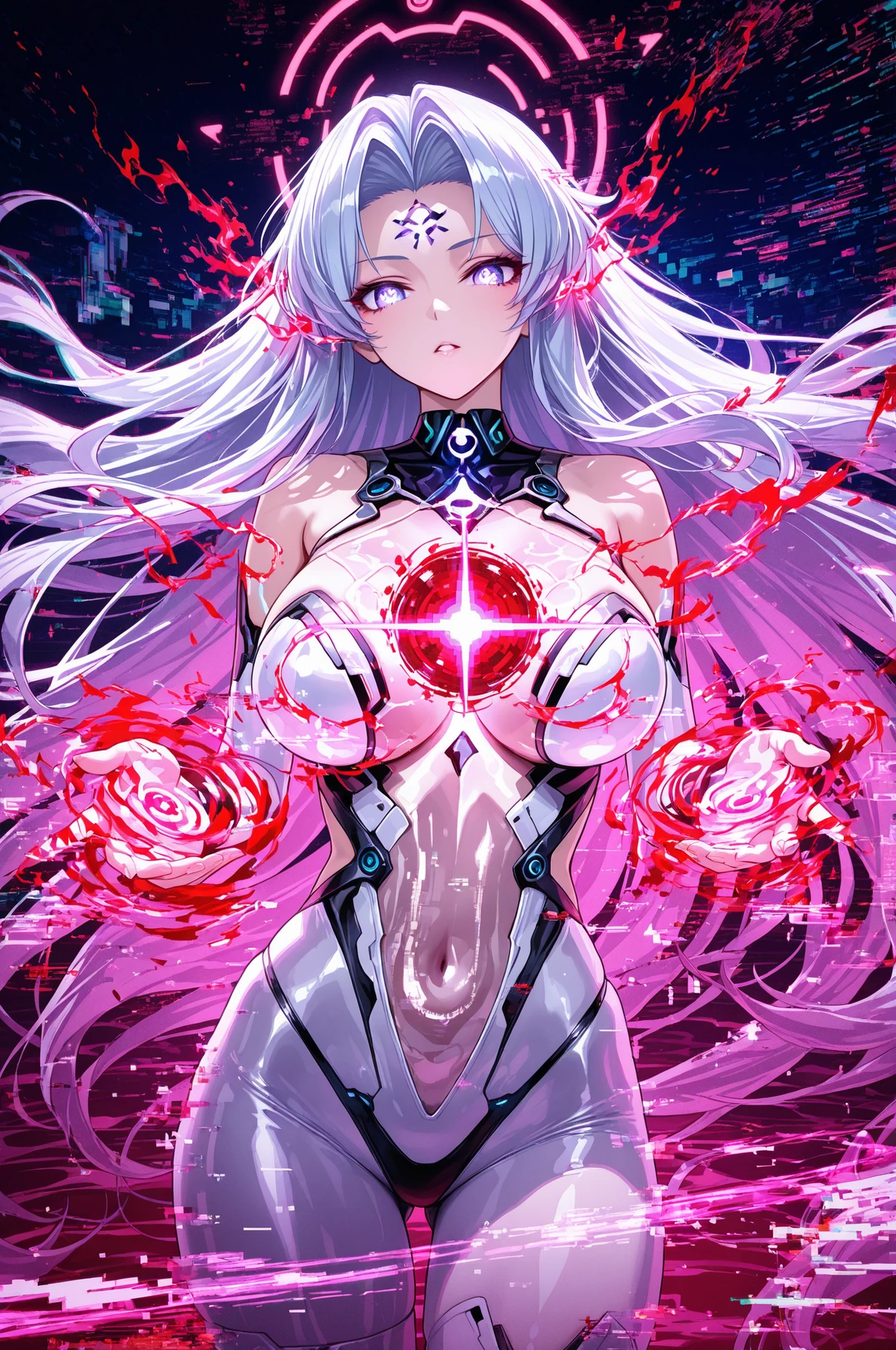 Futuristic Digital Art
"cybernetic sea goddess with pixelated ends: futuristic digital illustration that combines water spirits and technology. holographic waves shape her body, The edge is pixelated. her eyes project a red AR interface. energy flow is a flow of data accompanied by glow symbols. a phantom digital sea creature appears in the background. Neon lighting, Glitch Effect, fractal pattern creates a cyber ocean atmosphere. ultra-high definition rendering."