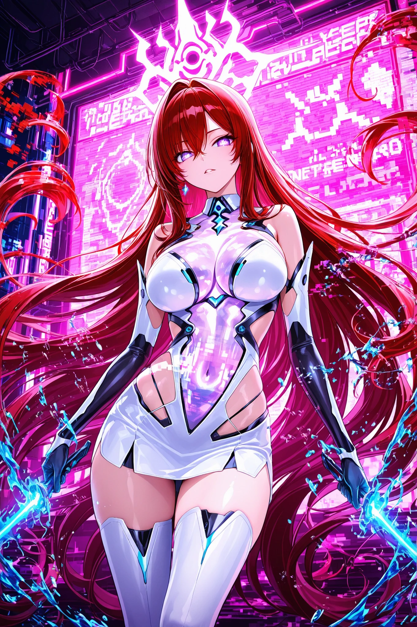 Futuristic Digital Art
"cybernetic sea goddess with pixelated ends: futuristic digital illustration that combines water spirits and technology. holographic waves shape her body, The edge is pixelated. her eyes project a red AR interface. energy flow is a flow of data accompanied by glow symbols. a phantom digital sea creature appears in the background. Neon lighting, Glitch Effect, fractal pattern creates a cyber ocean atmosphere. ultra-high definition rendering."