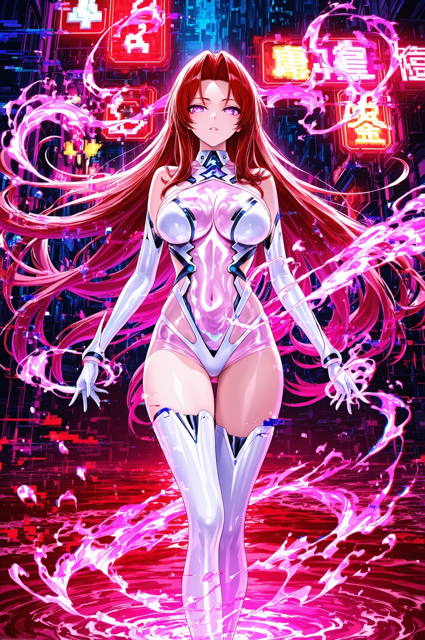 Futuristic Digital Art
"cybernetic sea goddess with pixelated ends: futuristic digital illustration that combines water spirits and technology. holographic waves shape her body, The edge is pixelated. her eyes project a red AR interface. energy flow is a flow of data accompanied by glow symbols. a phantom digital sea creature appears in the background. Neon lighting, Glitch Effect, fractal pattern creates a cyber ocean atmosphere. ultra-high definition rendering."