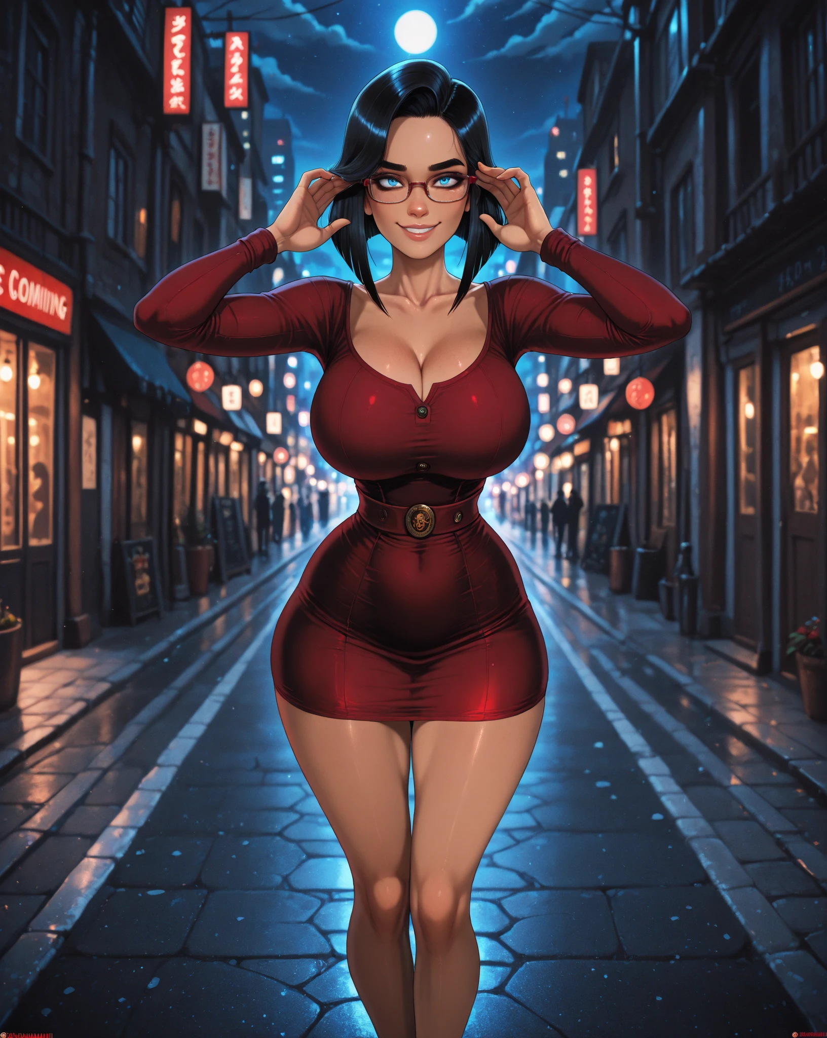 anime girl in a pink dress with a big ??? ???, thicc, cutesexyrobutts, oppai cyberpunk, rossdraws global illumination, oppai, rossdraws 1. 0, rossdraws and jazza, [ 4 k digital art ]!!, seductive anime girl, big booty, thick body, rossdraws cartoon vibrant, :: rossdraws, from overwatch