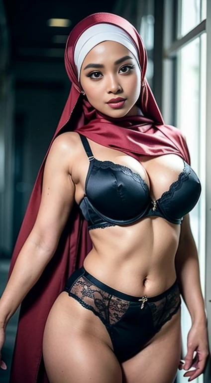 ???????????, ???????????, ???????????, two MAPAY women in lingerie posing for a picture in a room, oppai, posing together in bra, MIRA FILZAH and IMAN TAYORE, red bra, all red, oppai proportions, ???? :8, 4k], 4 k ], ???????????!, bottom angle, ???????????!!, Malay beauties, biomechanical oppai, fujita goro and jones, thicc, wearing hijab, hijab star, hijab gorgeous, hijab super model, Malaysian girls group,malay, The whole body consists of a young girl with hijab, Eye makeup, 21yo, Cat ears, Soft lighting, group, Wear shabby clothes, Dirty, Tattered futuristic ??????, Cat's paw badge, Pose, spot color, rendering by octane, Ultra-realistic intricate details, Cinematic, 8K resolution, 70mm, emphasis lighting, Global illumination, Full body portrait, clean detailed faces, Complex clothing, Cute face,  (((wearing a ???? belt design by LV))) Surreal full-body figure, Beautiful and delicate body and face, gorgeous figure, ssmile, Titillating，Surreal full-body figure，Beautiful and detailed body and face, Super vista, White skin of the, vivd colour,🔥8k, masterpiece, RAW photo, best quality, (18k detail:1.2), photorealistic, extremely, deep shadow, earrings, bracelets, necklace,