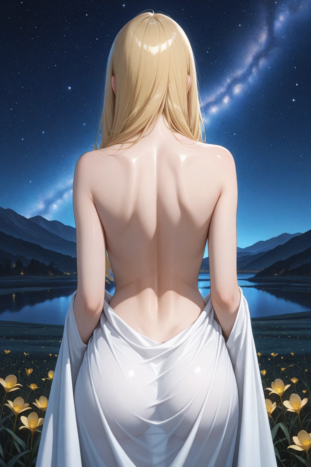 heaven　Dazzling Light　god々Shii　Intense light　sun　(back view ) 女god　Transparent appearance