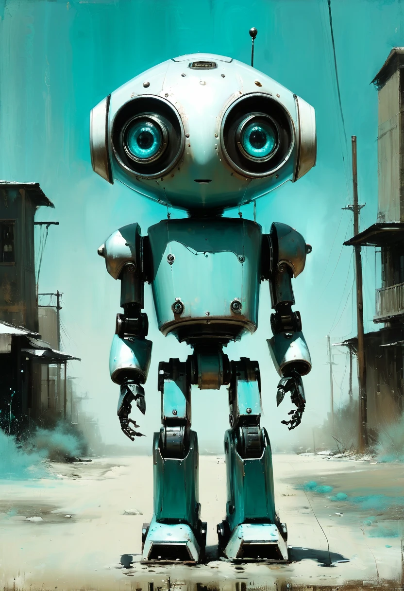 This happens without knowing the truth You sculpted the body, put it on the line Love, which did not want this Stay with you and flew away Where no one ever suffers To those who will never know Love made of plastic, unknown race Love is the color of pain, She moaned and screamed so much that I felt it in my body. Full length view. Little funny robot, porcelain face and head, big turquoise eyes, beautiful eyes, Best quality, relief, dark gothic, conceptual art, Psychedelic, post-apocalyptic, sinister, oil painting, thin flowing lines. Long strokes, light delicate shadows, + 36.5 mm f0 cinematic quality, + Peter Elson style, Alexei Maleev, Ryohei Hase, Rafael Sanzio, Pino Daeni, Charlie Bowett, Albert Joseph Peno, Ray Caesar, --ar 9:16 --ar 1:2."full body shot, head to toe, full-length view, wide field of view, centered, uncropped"
