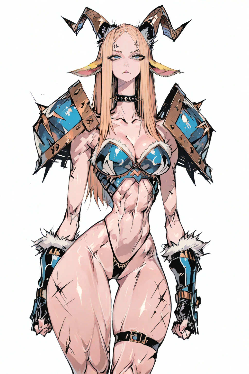 (plasticmodel:1.1) 2girls, mecha_mususme, fighting stance, combat, holding weapon, sword, (huge weapons), partially undressed, on the beach, ocean in background