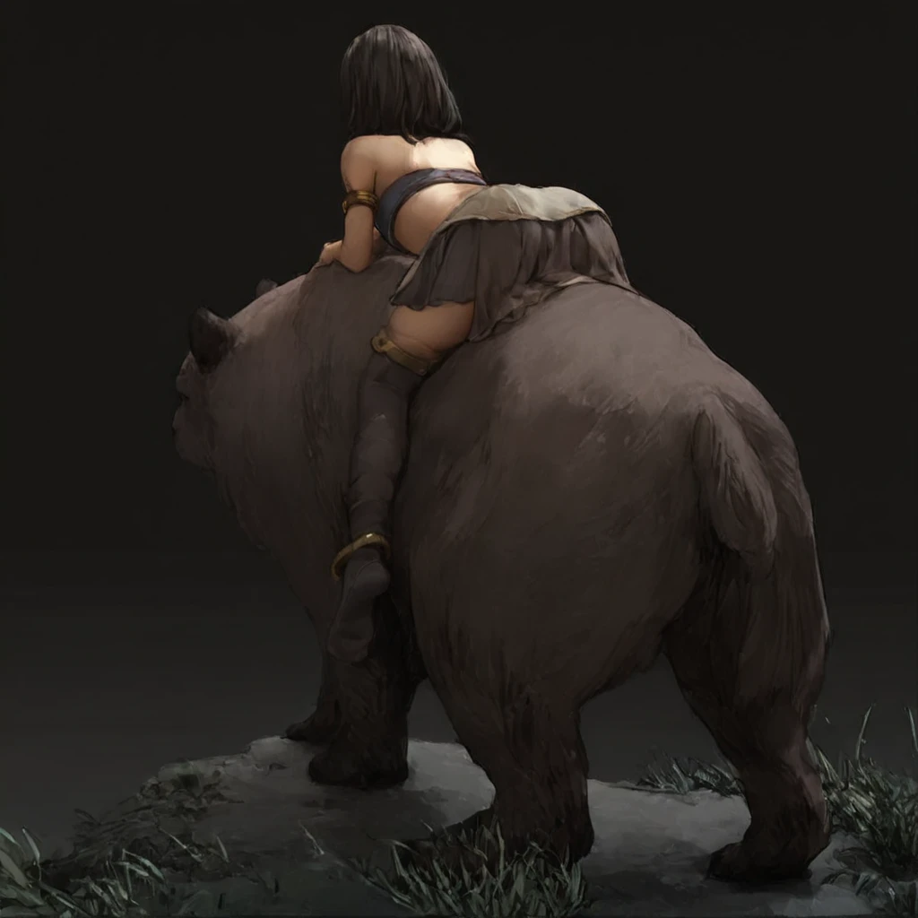 rating_safe, score_9, score_8_up, score_8_up, small , wet dark skin, black skin, small , cute face, kid-like proportions, dark, tiny innocent skinny short young african tribal girl, big head and eyes, tiny limbs, thin body, amazing huge eyes, dressed in african tribal clothing, african fashion headscarf (pinned under humping feral rhinoceros), ((  in jacko-pose, raised )), (tiny prepubescent child), scared shocked expression, screaming, crying, tears, (cheek pressed against grass floor), , cute dainty feet, ,  penetration, detailed african savannah background, cum_dripping, negative hand, ((feral slavering rhino))