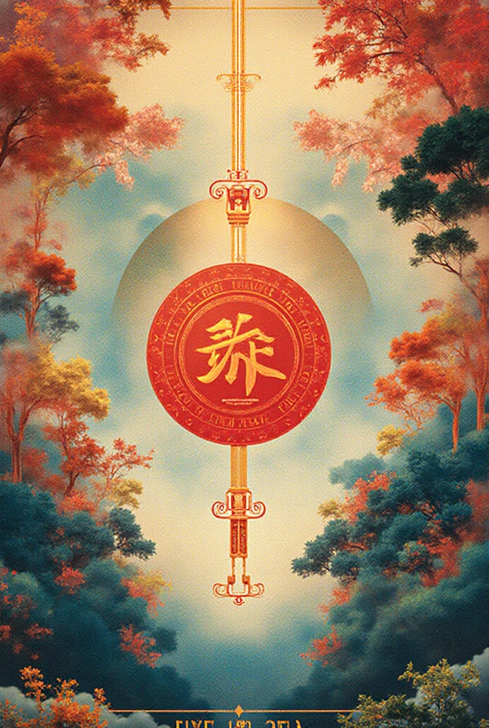 A dragon on a red background，There is a cut panel in the background, Japanese Art Museum, Dark white and light brown, Elegant and balanced, Standard collection, song huizong, Song Dynasty, Mosaic, Flat composition