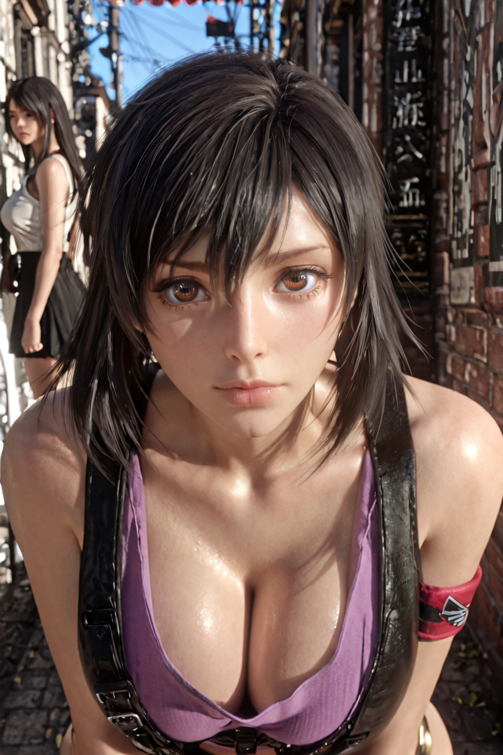 ((: 1.3)), dark night, gloss, lips, beautiful morning, at golden hour, dark and stormy sky, studio lighting, detailed, realistic, 4k, perfect composition, beautiful, detailed, insanely detailed, octane render, wet skin, moonbeams, 8K, at pond