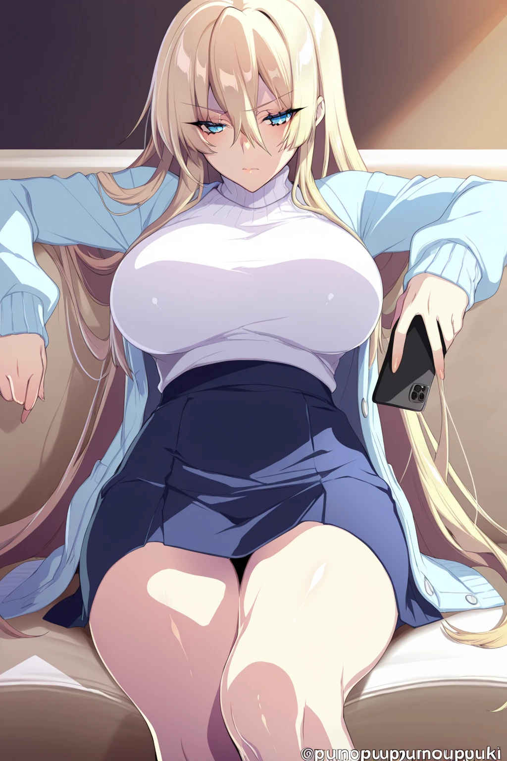 masterpiece:1.2, detailed, 1girl, solo, reinakurashiki, long hair, blue eyes, blonde hair, , , , , school uniform, earrings, makeup, stud earrings, socks, black socks, (squatting), (), , uncensored, (full body), home, living room, indoors, day, smile, looking at viewer, <lora:reinakurashiki:1>