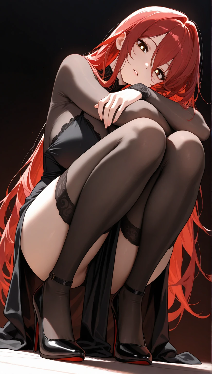 2girls, rias gremory, akeno, lying on bed, touching each other, , bedroom, , , fullbody, perfectbody, bedroom, luxury bed, blush on face, multiple characters, (best quality,4k,8k,highres,masterpiece:1.2),ultra-detailed,HDR,UHD,studio lighting,ultra-fine painting,sharp focus,physically-based rendering,extreme detail description,professional,vivid colors,bokeh,portraits, nude,black heels, black stockings,red heels,black stockings,red nails,red nails,lying close yo each other ,hug each other,  beads