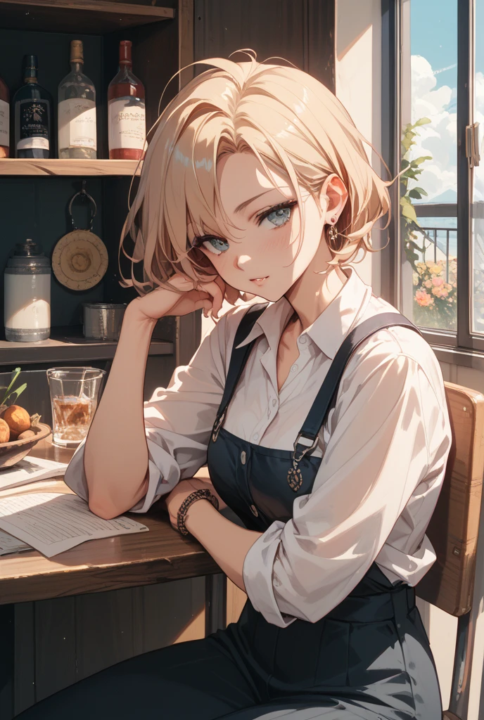beautiful swedish girl with short blonde hair and piercing blue eyes