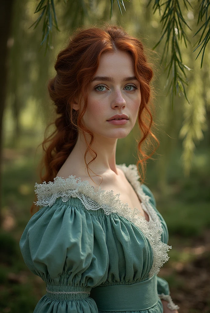 (((a deep reddish wound crosses her left cheek))) fair complexion, woman around 26 years old, natural light brown curly hair, distinctive green eyes, , slender and graceful, big ,beautiful, candlelight in a medieval setting, ultra sharp focus, realistic shot, medieval female , big lips,big eyes, look, full body, entire body visible, barefoot, 
