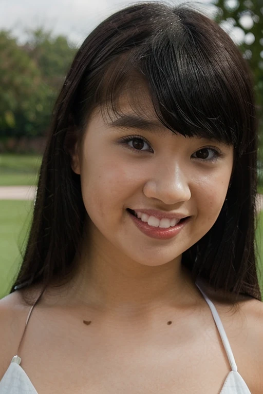 (Beautiful 14 year old Japan woman), Cute Face, (Deeply chiseled face:0.7), (freckles:0.6), Soft Light,Healthy white skin, shy, (Serious face), (Sparkling eyes), thin, smile, uniform, Braiding,(hour々Swimsuit that shows  and :1.25),(hour々From below:1.1),(Full body portrait:1.2),(hour々Swimsuit with open :1.3)