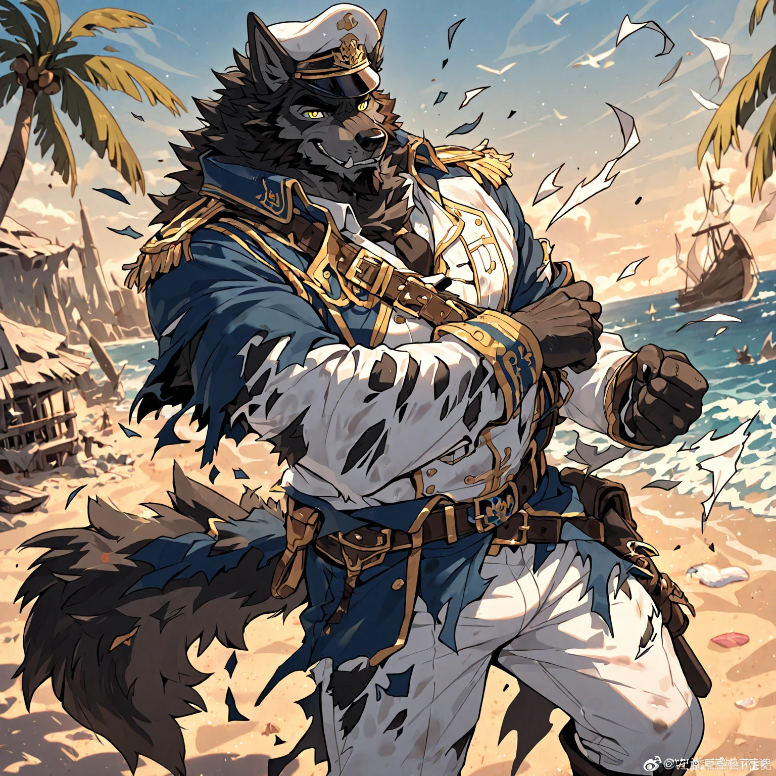 3 Brown skinned boys with muzzle gags and blindfolds on a beach